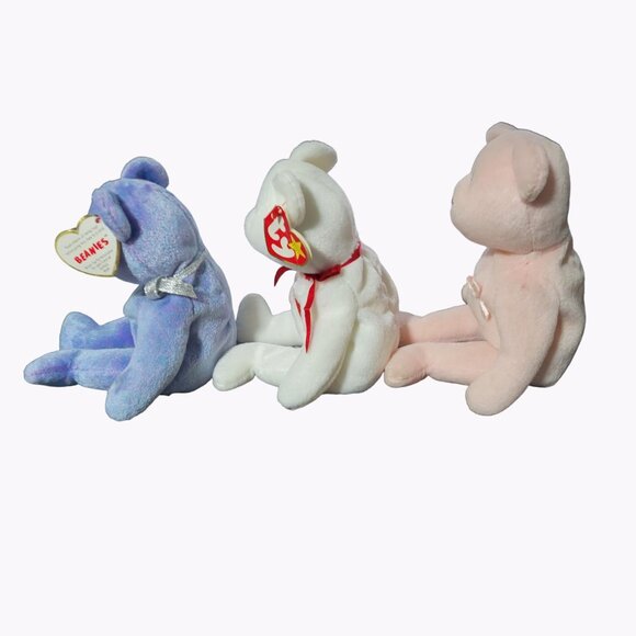 TY Beanie Babies Clubby II Valentino Cure Bear Plush Lot 3 Stuffed Animal Toys - Picture 2 of 10